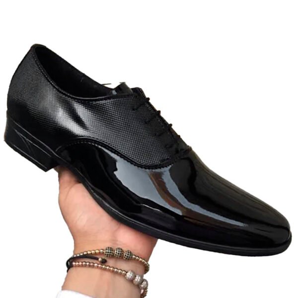 Zapato zanthy shoes de charol negro modelo 105 calzado para caballero estilo vestir