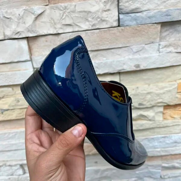Zapato zanthy shoes de charol marino modelo 113 calzado para caballero estilo vestir azul