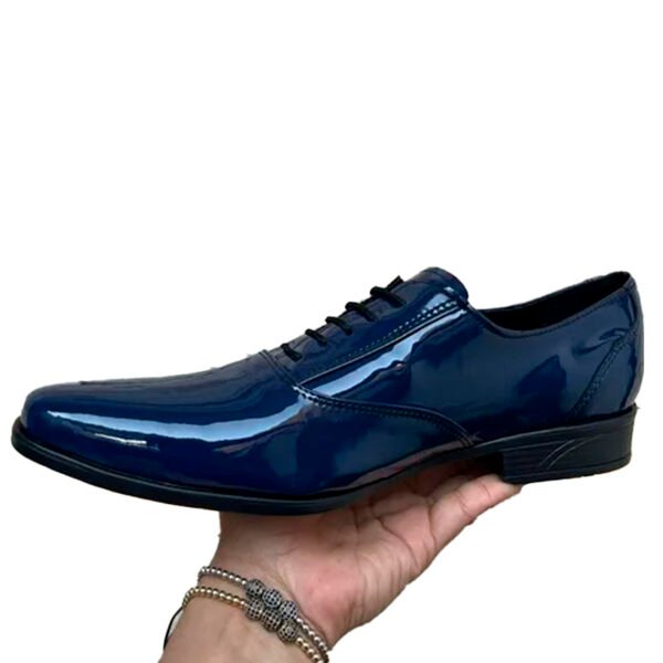 Zapato zanthy shoes de charol marino modelo 113 calzado para caballero estilo vestir azul