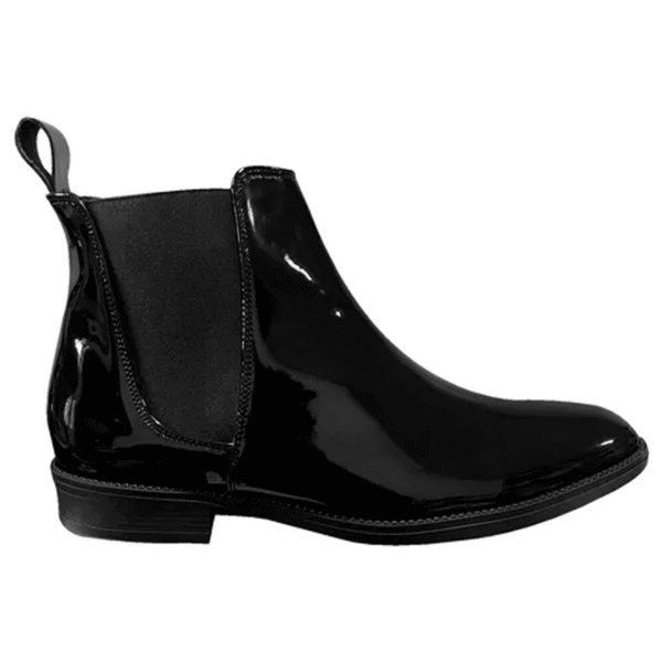 Botín chelsea en charol negro para caballero zanthy shoes modelo 600 botas
