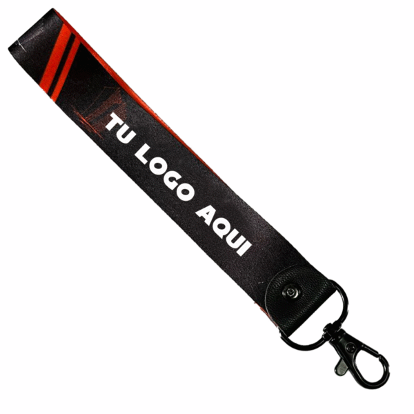 Llavero Personalizado Sublimado Un lado Lanyard para las Llaves Lanyer herraje perico negro y cubre dobladillo zanthy shoes subli santhy