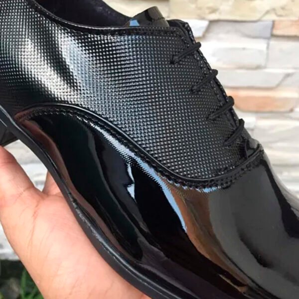 Zapato zanthy shoes de charol negro modelo 105 calzado para caballero estilo vestir