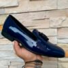 Zapato zanthy shoes slipper charol marino modelo 02 loafer mocasin calzado para caballero estilo vestir