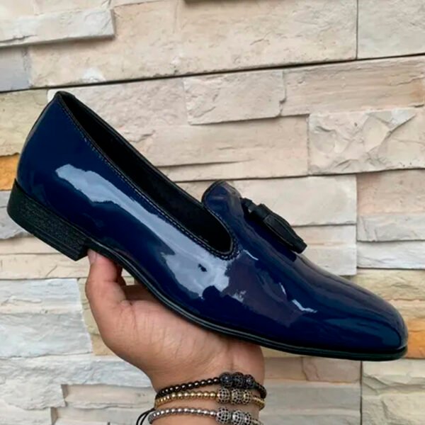 Zapato zanthy shoes slipper charol marino modelo 02 loafer mocasin calzado para caballero estilo vestir