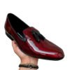 Zapato zanthy shoes slipper charol vino modelo 02 loafer mocasin calzado para caballero estilo vestir